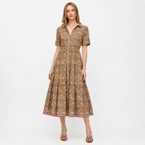 Hampton‎ House Floral Tiered Midi Dress Womens Size M Cottagecore Boho Cotton